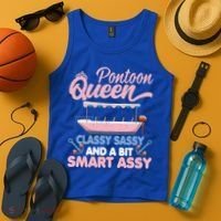 Pontoon Queen Gift For Pontoon Boating Mom Lover Cute Gift Tank Top thumb 4