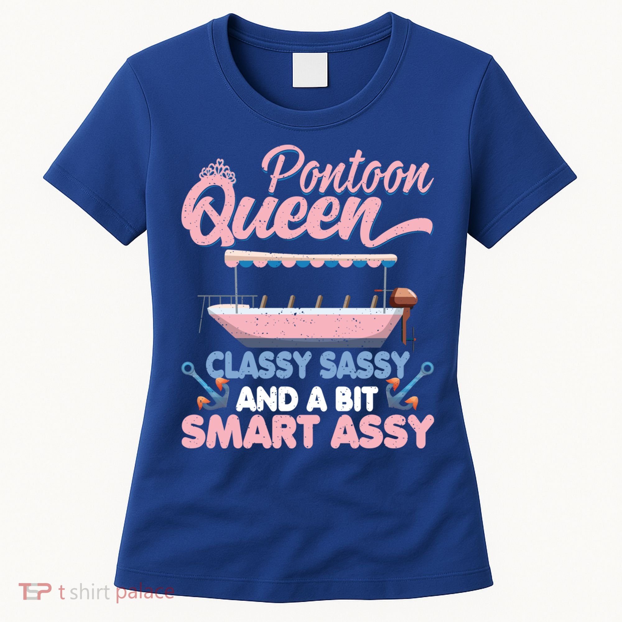 Pontoon Queen Gift For Pontoon Boating Mom Lover Cute Gift Women's T-Shirt