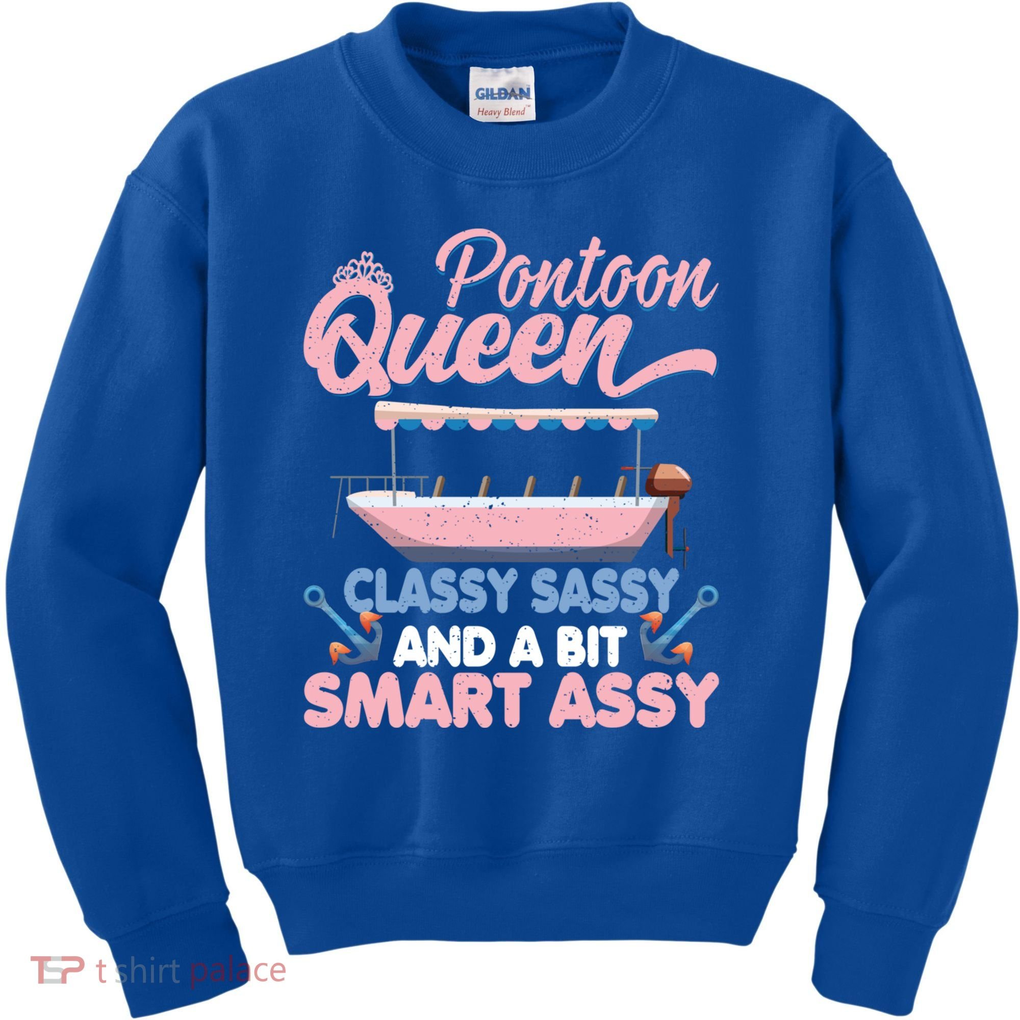 Pontoon Queen Gift For Pontoon Boating Mom Lover Cute Gift Kids Sweatshirt