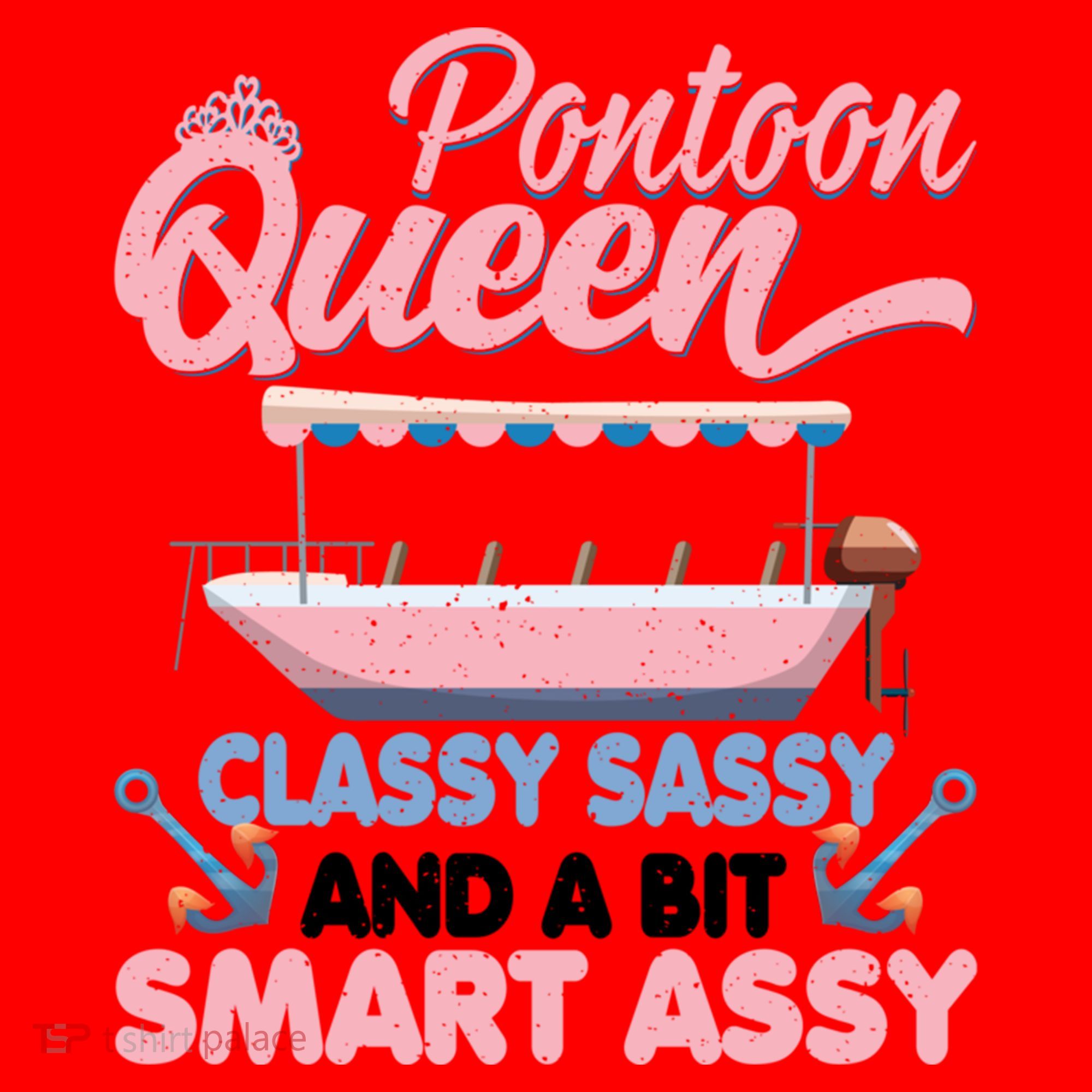 Pontoon Queen Gift For Pontoon Boating Mom Lover Cute Gift Santa Hat