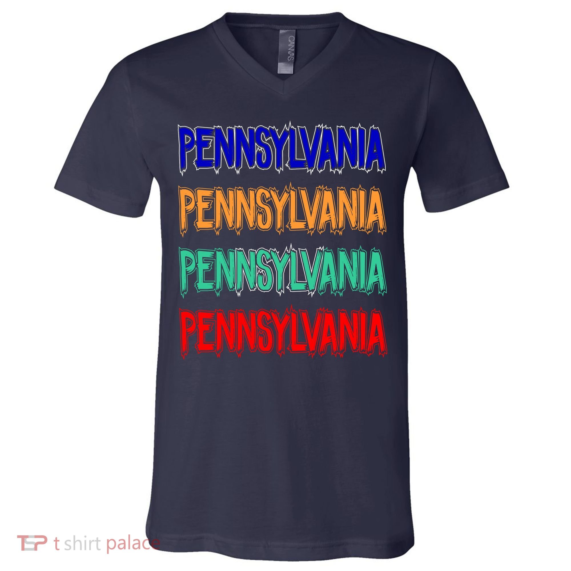 Pennsylvania Quad Logo V-Neck T-Shirt