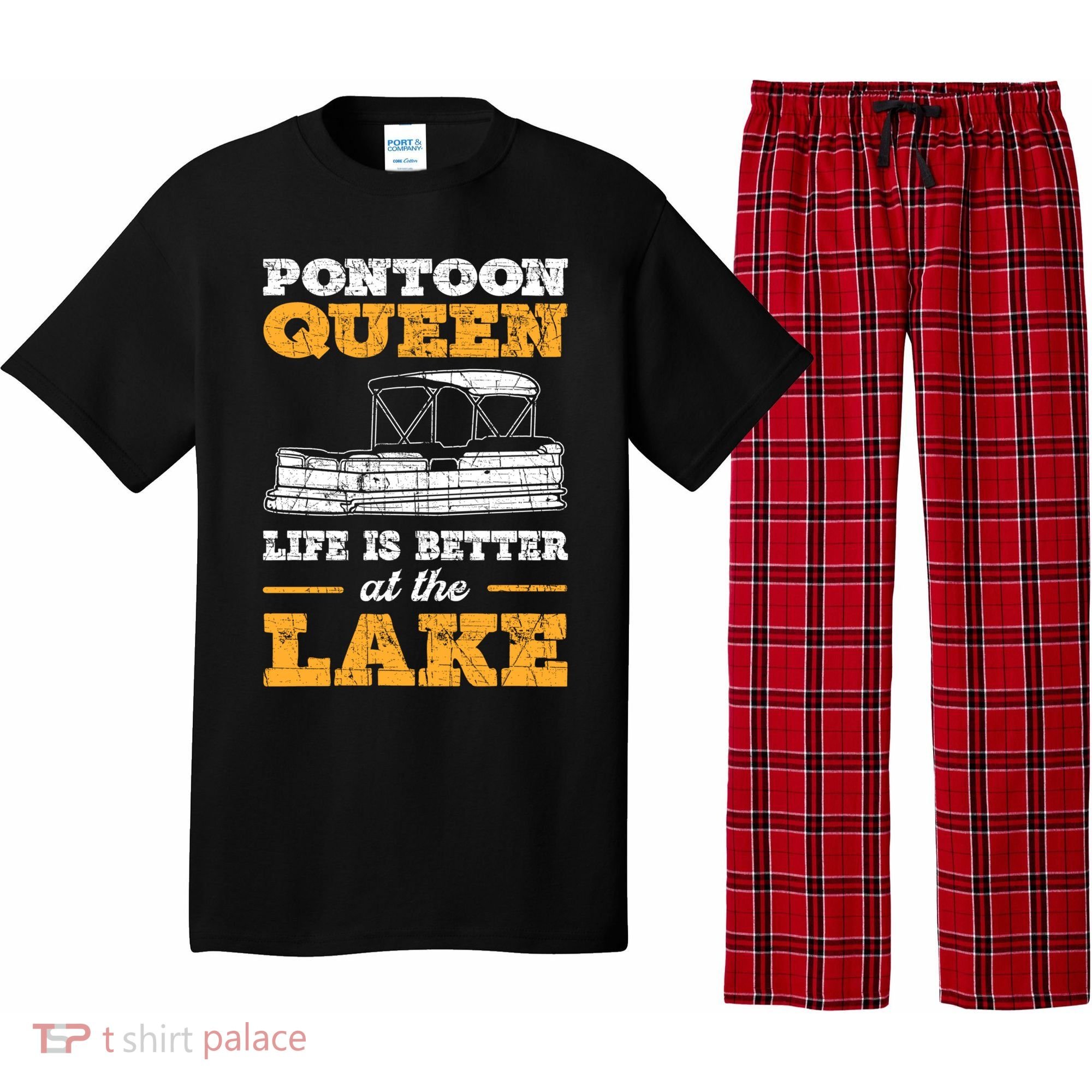 Pontoon Queen Life Is Better At The Lake Pontoon Boat Gift Pajama Set