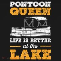 Pontoon Queen Life Is Better At The Lake Pontoon Boat Gift Women's Hoodie thumb 2