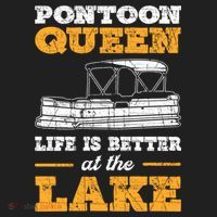 Pontoon Queen Life Is Better At The Lake Pontoon Boat Gift Golf Towel thumb 3