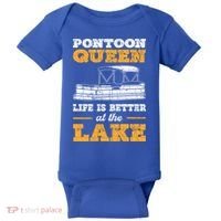 Pontoon Queen Life Is Better At The Lake Pontoon Boat Gift Baby Bodysuit thumb 0