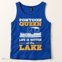 Pontoon Queen Life Is Better At The Lake Pontoon Boat Gift Tank Top thumb 2