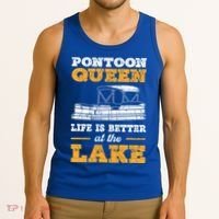 Pontoon Queen Life Is Better At The Lake Pontoon Boat Gift Tank Top thumb 3