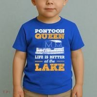 Pontoon Queen Life Is Better At The Lake Pontoon Boat Gift Toddler T-Shirt thumb 2