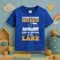Pontoon Queen Life Is Better At The Lake Pontoon Boat Gift Toddler T-Shirt thumb 3