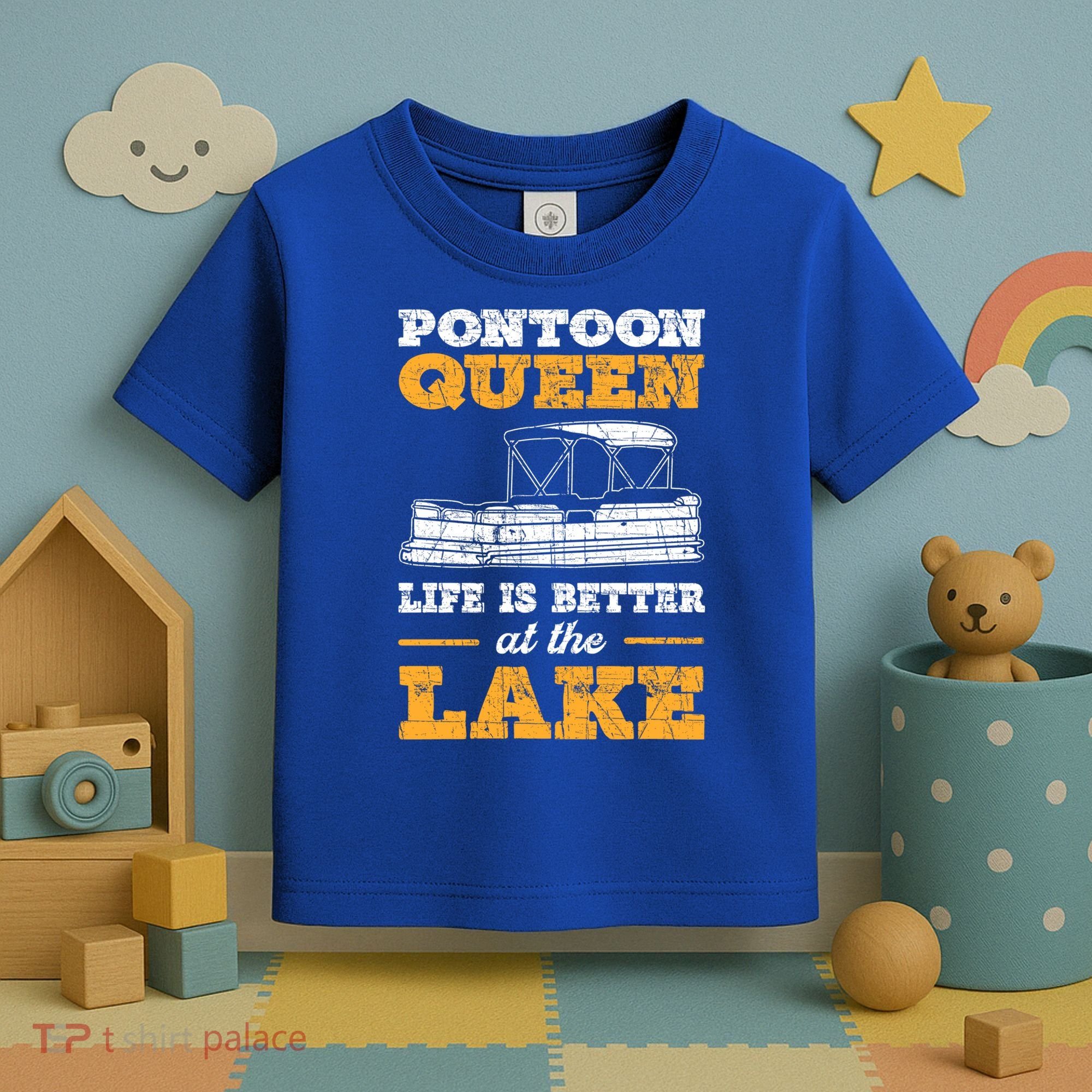 Pontoon Queen Life Is Better At The Lake Pontoon Boat Gift Toddler T-Shirt