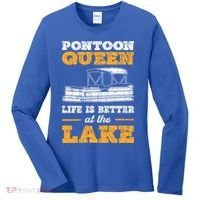 Pontoon Queen Life Is Better At The Lake Pontoon Boat Gift Women's Long Sleeve Shirt thumb 0