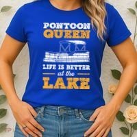 Pontoon Queen Life Is Better At The Lake Pontoon Boat Gift Women's T-Shirt thumb 2