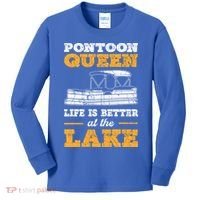 Pontoon Queen Life Is Better At The Lake Pontoon Boat Gift Kids Long Sleeve Shirt thumb 0