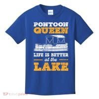 Pontoon Queen Life Is Better At The Lake Pontoon Boat Gift Kids T-Shirt thumb 0