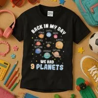 Pluto Quote We Had 9 Planets Galaxy Solar System Science Kids T-Shirt thumb 3