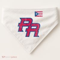 Puerto Rico Baseball Flag Pride Boricua Puerto Rico USA-Made Doggie Bandana thumb 0