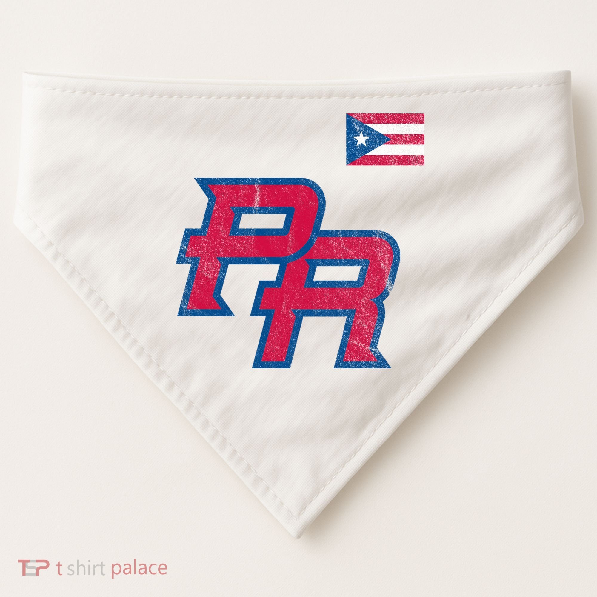 Puerto Rico Baseball Flag Pride Boricua Puerto Rico USA-Made Doggie Bandana