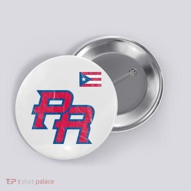 Puerto Rico Baseball Flag Pride Boricua Puerto Rico Button