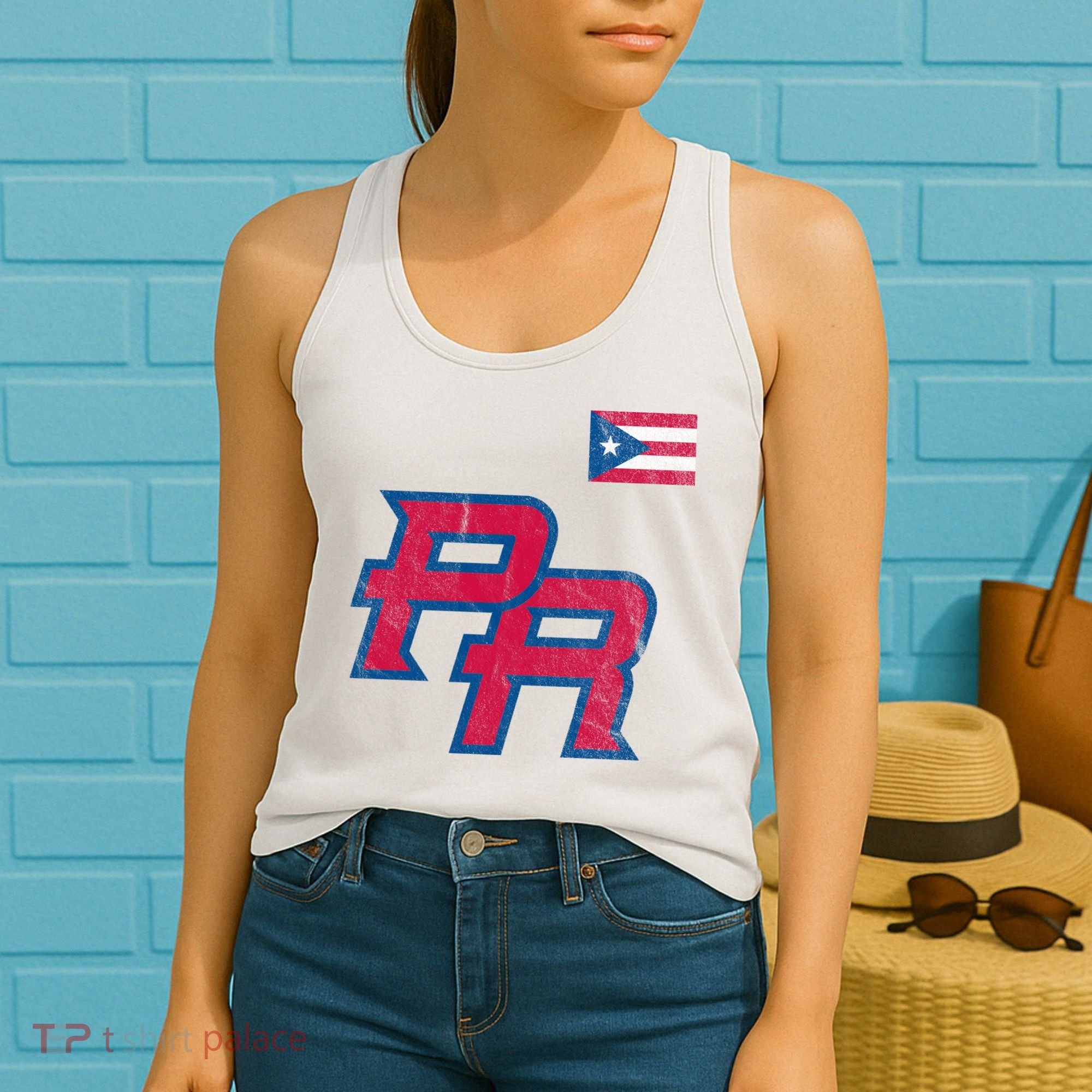 Puerto Rico Baseball Flag Pride Boricua Puerto Rico Women's Tank Top