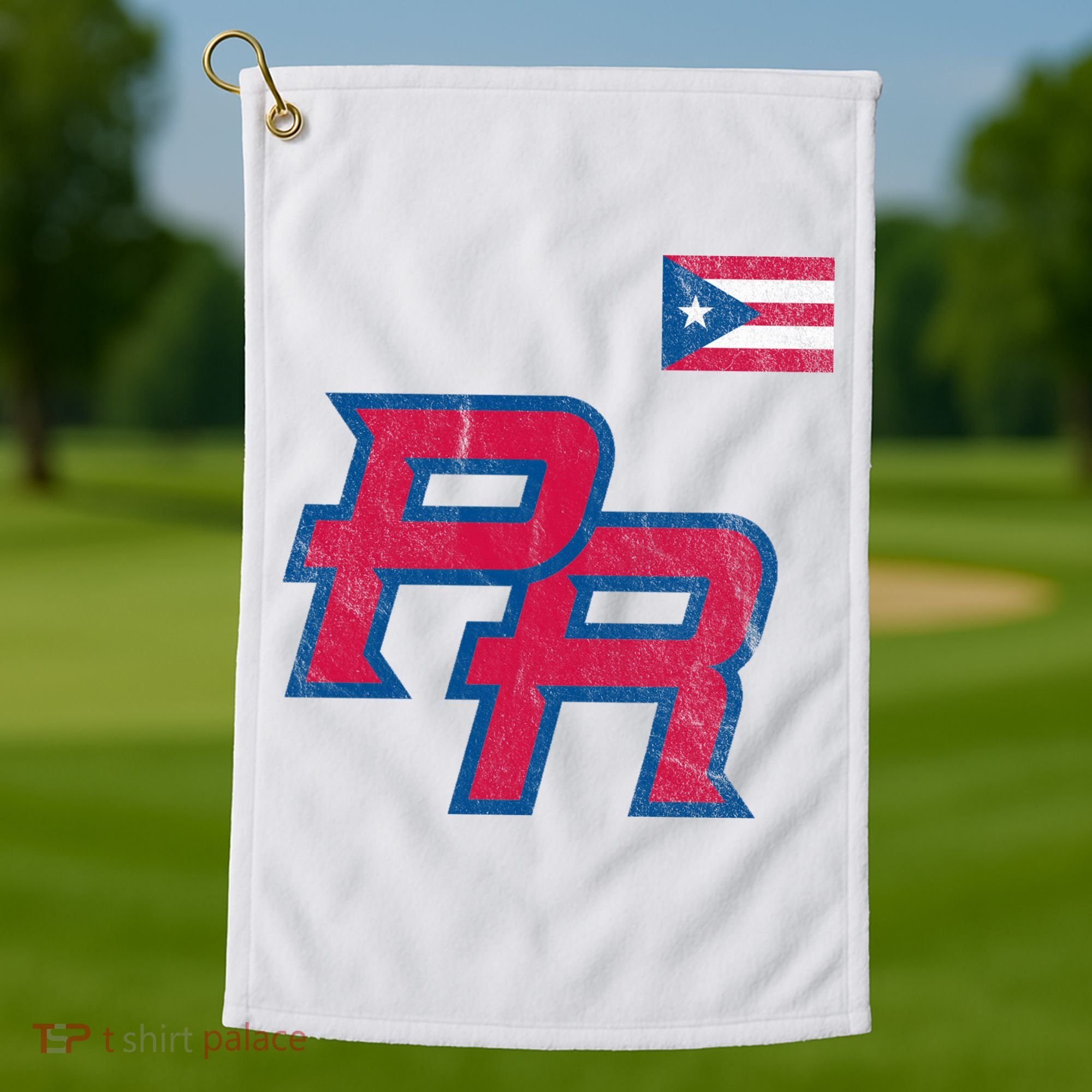 Puerto Rico Baseball Flag Pride Boricua Puerto Rico Golf Towel