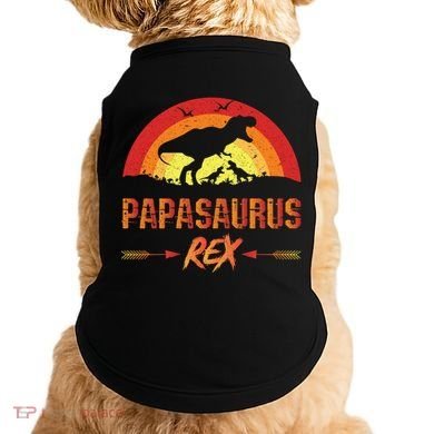 Papasaurus Rex 2 Sunset For Fathers Day Daddysaurus Gift Doggie Tank