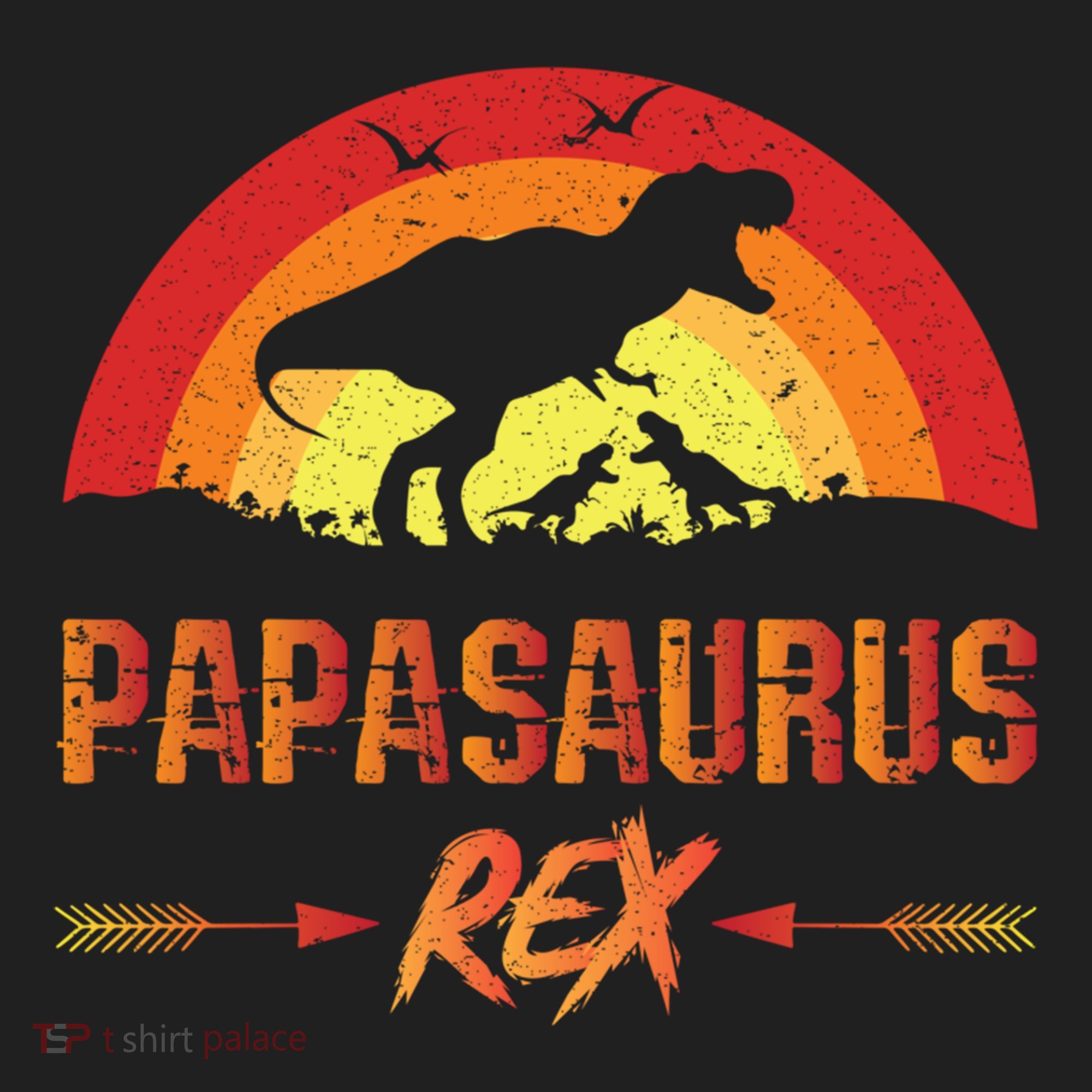 Papasaurus Rex 2 Sunset For Fathers Day Daddysaurus Gift Beanie