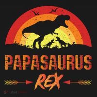 Papasaurus Rex 2 Sunset For Fathers Day Daddysaurus Gift Pajama Set thumb 2