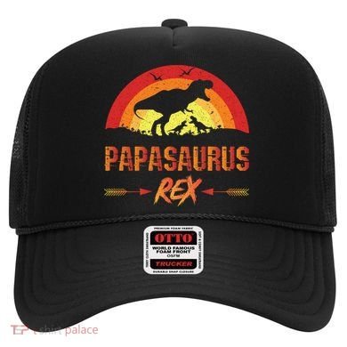 Papasaurus Rex 2 Sunset For Fathers Day Daddysaurus Gift Hat