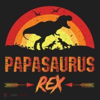 Papasaurus Rex 2 Sunset For Fathers Day Daddysaurus Gift Golf Towel thumb 3