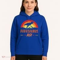 Papasaurus Rex 2 Sunset For Fathers Day Daddysaurus Gift Hoodie thumb 5