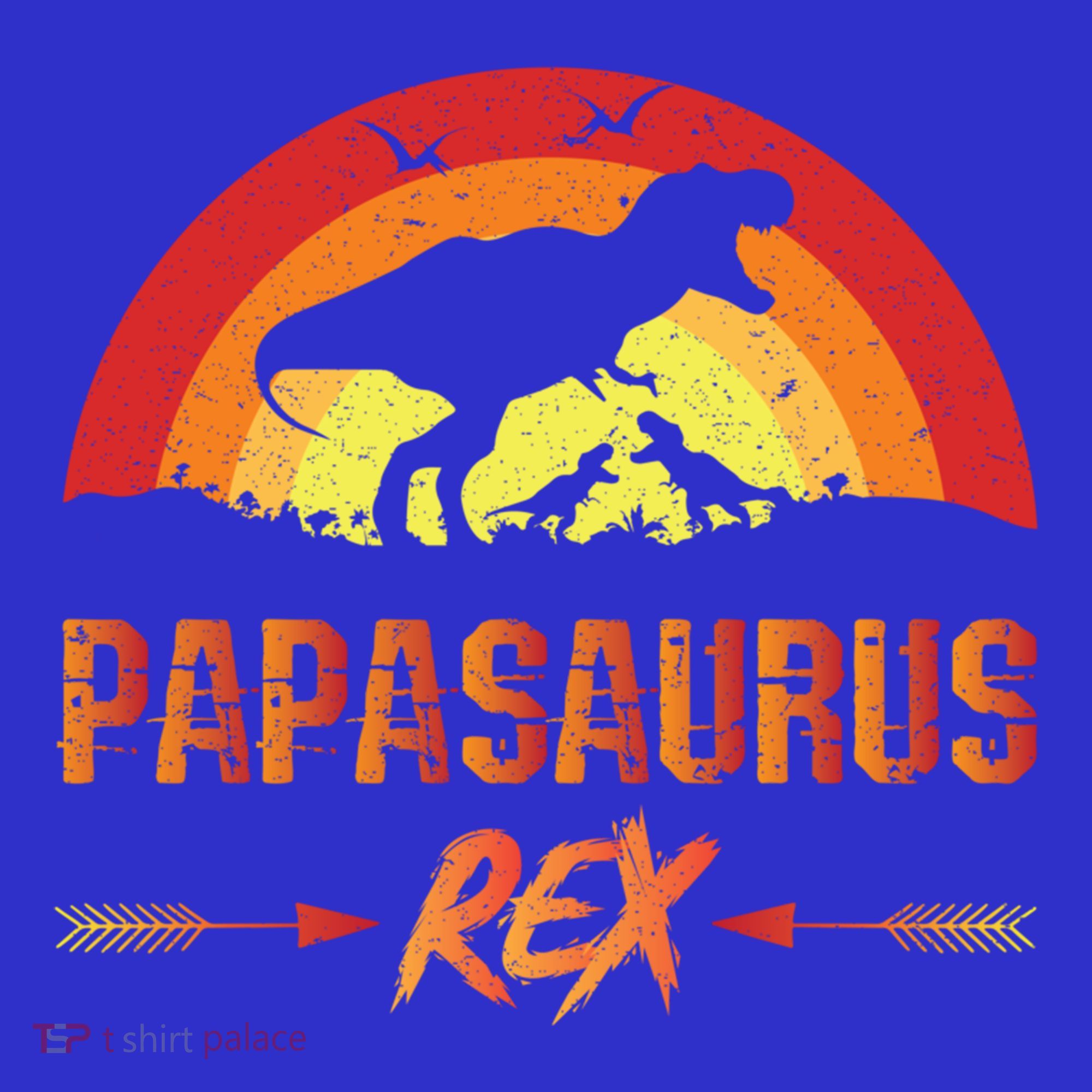 Papasaurus Rex 2 Sunset For Fathers Day Daddysaurus Gift Hoodie