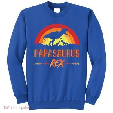 Papasaurus Rex 2 Sunset For Fathers Day Daddysaurus Gift Sweatshirt