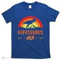 Papasaurus Rex 2 Sunset For Fathers Day Daddysaurus Gift T-Shirt thumb 0