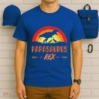Papasaurus Rex 2 Sunset For Fathers Day Daddysaurus Gift T-Shirt thumb 6