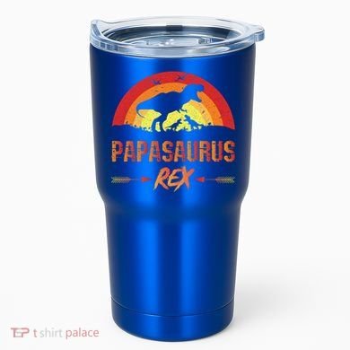 Papasaurus Rex 2 Sunset For Fathers Day Daddysaurus Gift Tumbler