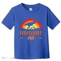 Papasaurus Rex 2 Sunset For Fathers Day Daddysaurus Gift Toddler T-Shirt thumb 0