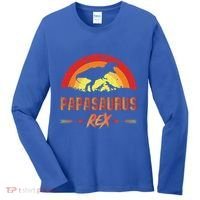 Papasaurus Rex 2 Sunset For Fathers Day Daddysaurus Gift Women's Long Sleeve Shirt thumb 0