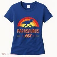 Papasaurus Rex 2 Sunset For Fathers Day Daddysaurus Gift Women's T-Shirt thumb 0
