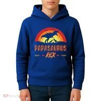 Papasaurus Rex 2 Sunset For Fathers Day Daddysaurus Gift Kids Hoodie thumb 4