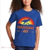 Papasaurus Rex 2 Sunset For Fathers Day Daddysaurus Gift Kids T-Shirt thumb 2