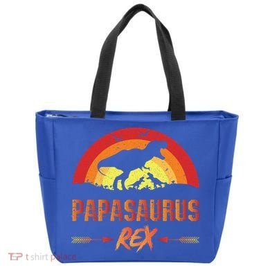 Papasaurus Rex 2 Sunset For Fathers Day Daddysaurus Gift Tote Bag