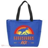 Papasaurus Rex 2 Sunset For Fathers Day Daddysaurus Gift Tote Bag thumb 0
