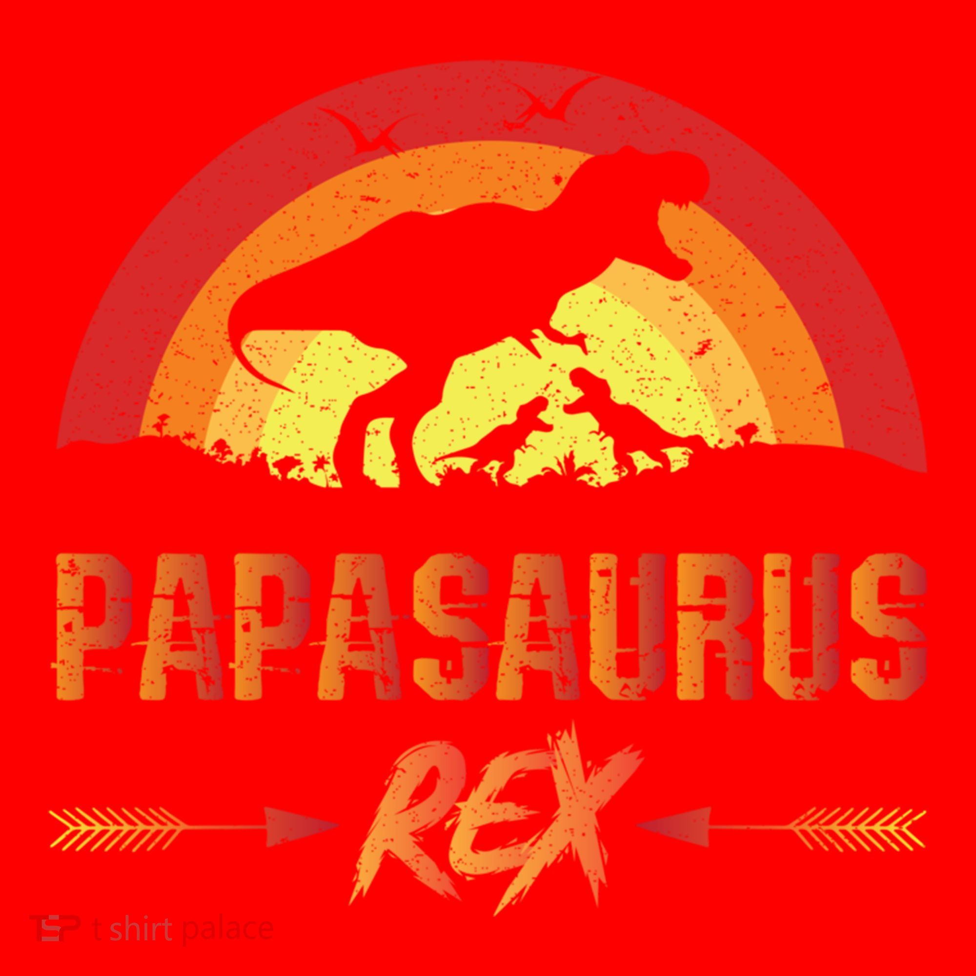 Papasaurus Rex 2 Sunset For Fathers Day Daddysaurus Gift Santa Hat
