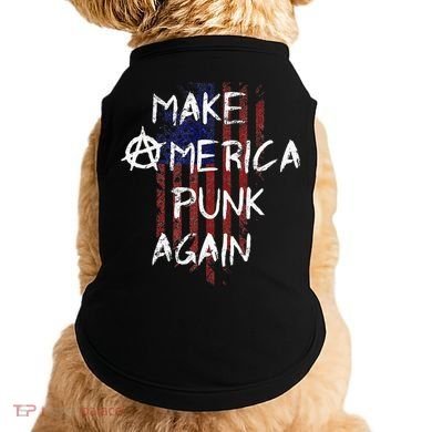 Punk Rocker 80s Design With Make America Punk Again Flag Doggie Tank