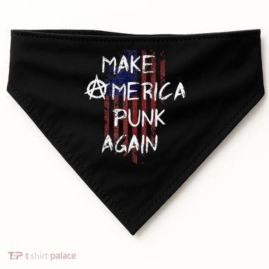 Punk Rocker 80s Design With Make America Punk Again Flag USA-Made Doggie Bandana