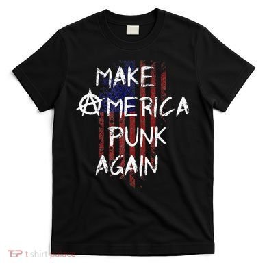 Punk Rocker 80s Design With Make America Punk Again Flag T-Shirt