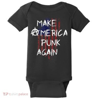 Punk Rocker 80s Design With Make America Punk Again Flag Baby Bodysuit