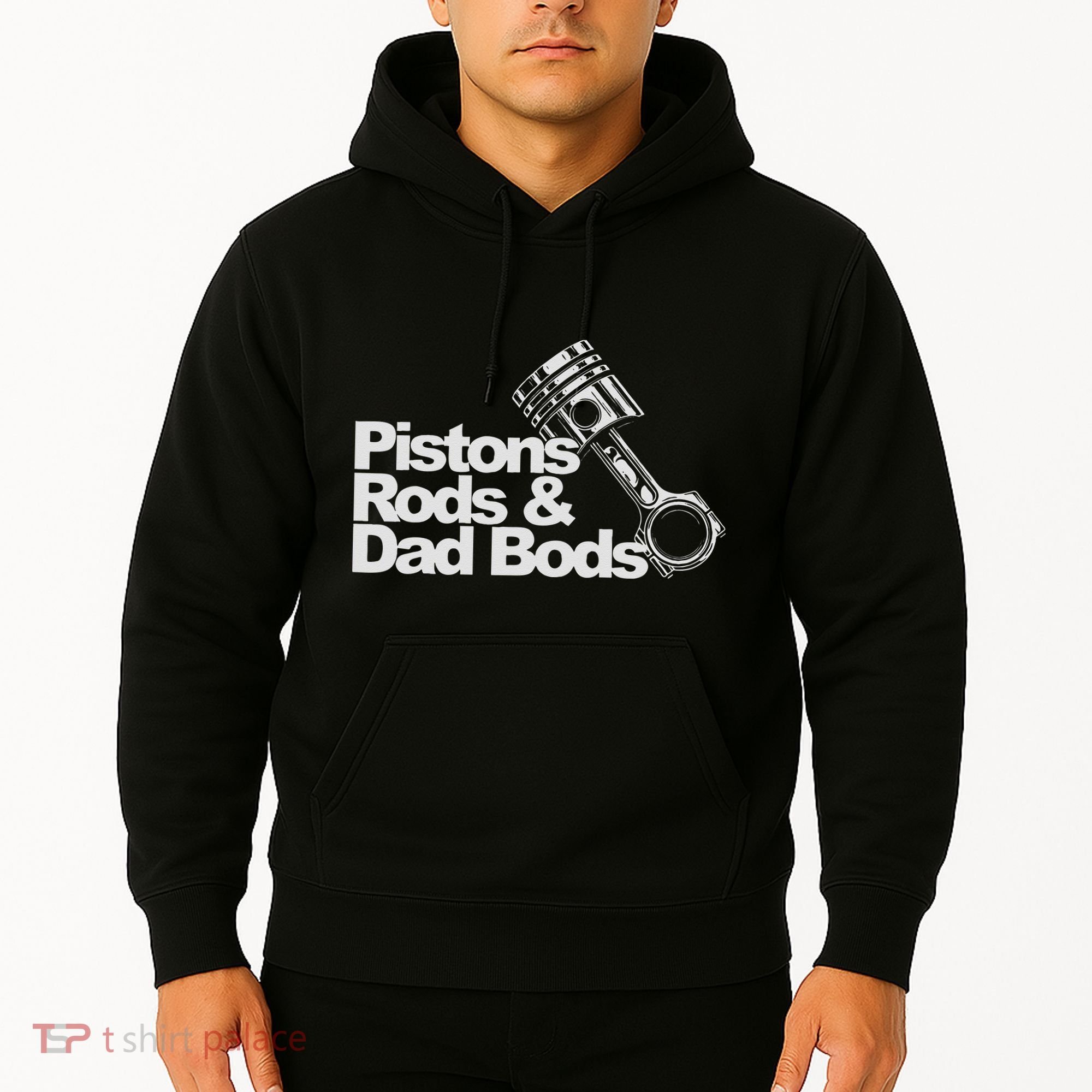 Pistons Rods And Dad Bods Engineer Classic Car Hoodie