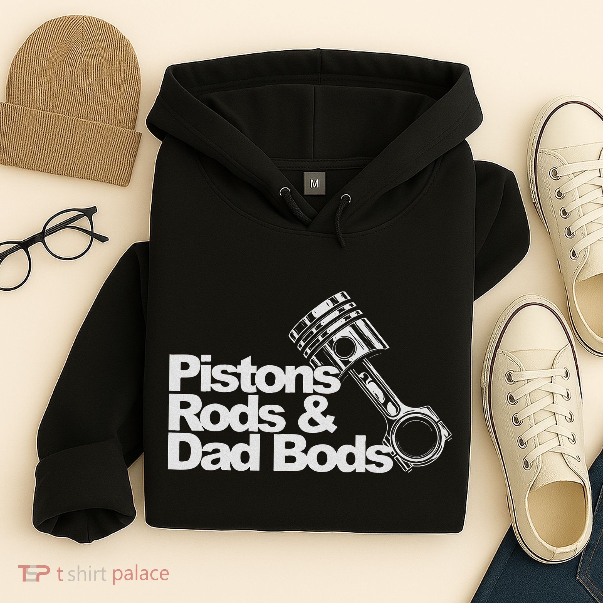 Pistons Rods And Dad Bods Engineer Classic Car Hoodie