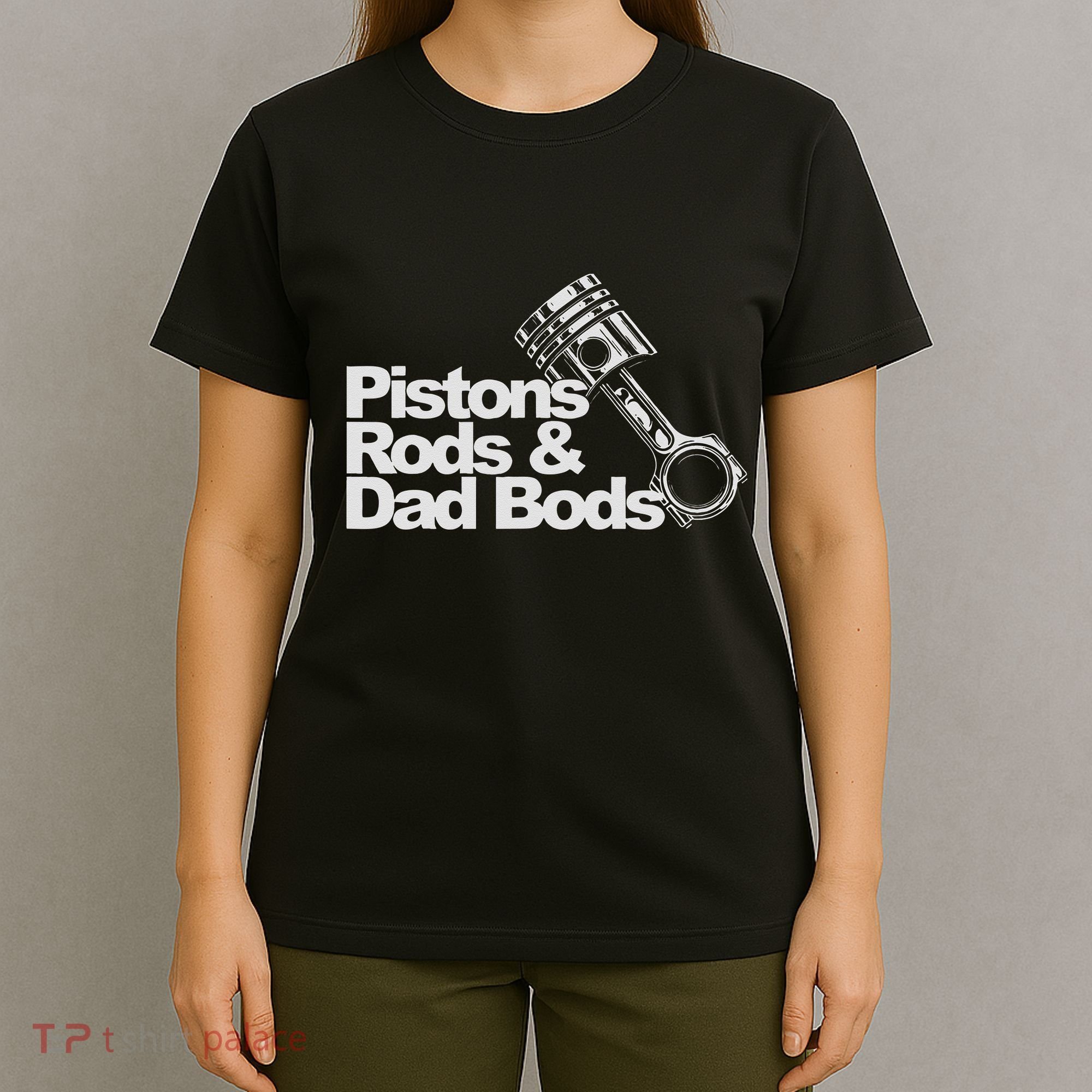 Pistons Rods And Dad Bods Engineer Classic Car T-Shirt